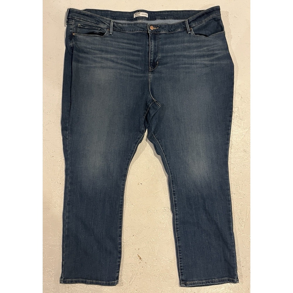 Signature Levi Strauss Jeans Womens 39x30 Blue Mid Rise Straight Stretch‎ Denim